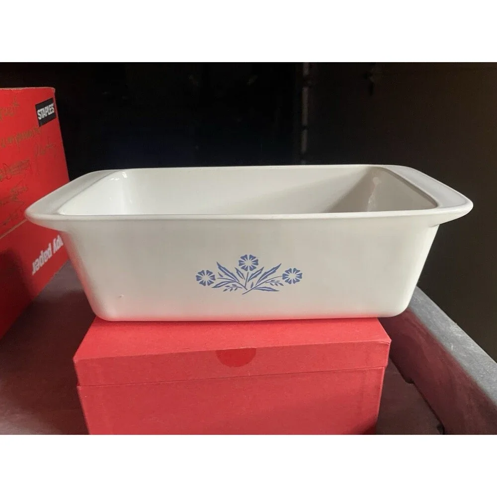 Corning Ware Blue Cornflower Loaf Pan P-315-B 2 Qt 9x5x3 Bread Meatloaf